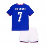 Günstige Fußballtrikots Frankreich Griezmann 7 Kinder Heimtrikot EURO 2024 Kurzarm